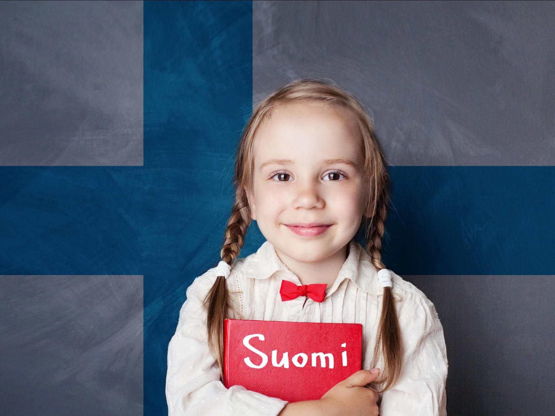 Stolzes, finnisches Schulmädchen.