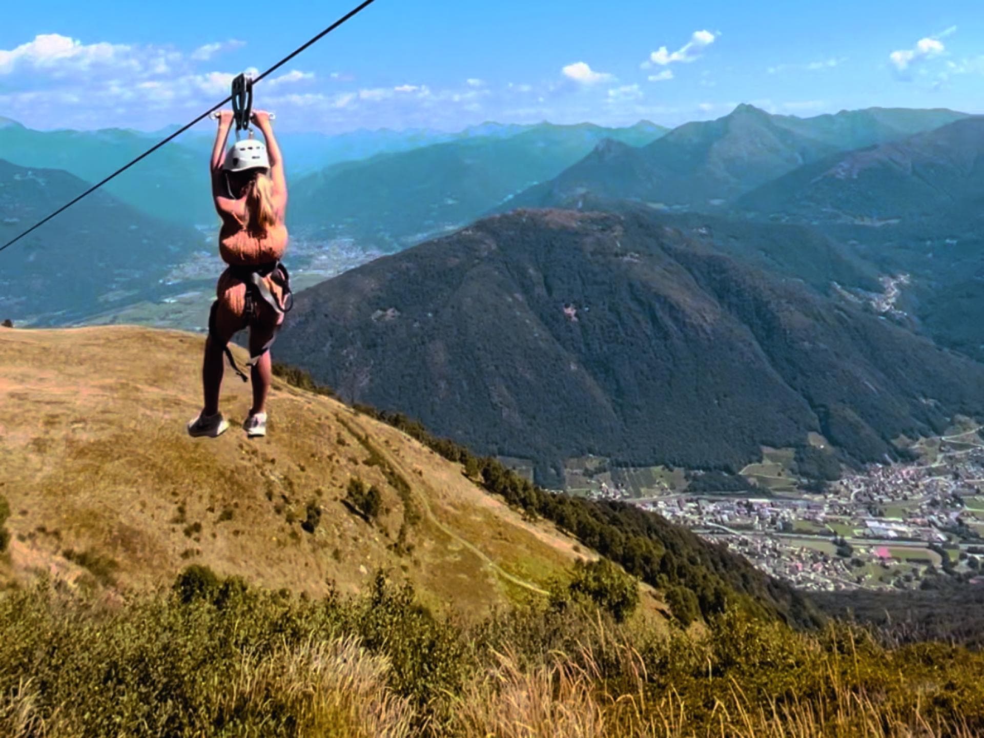 Tessin mit Kindern: Zipline von der Alpe Foppa