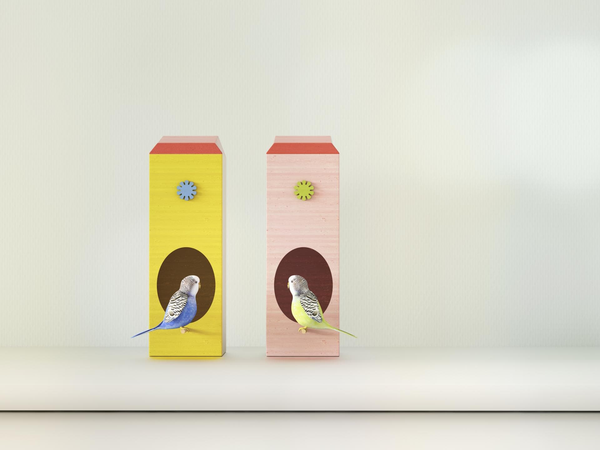 Vogelhaus basteln aus Milchkartons.
