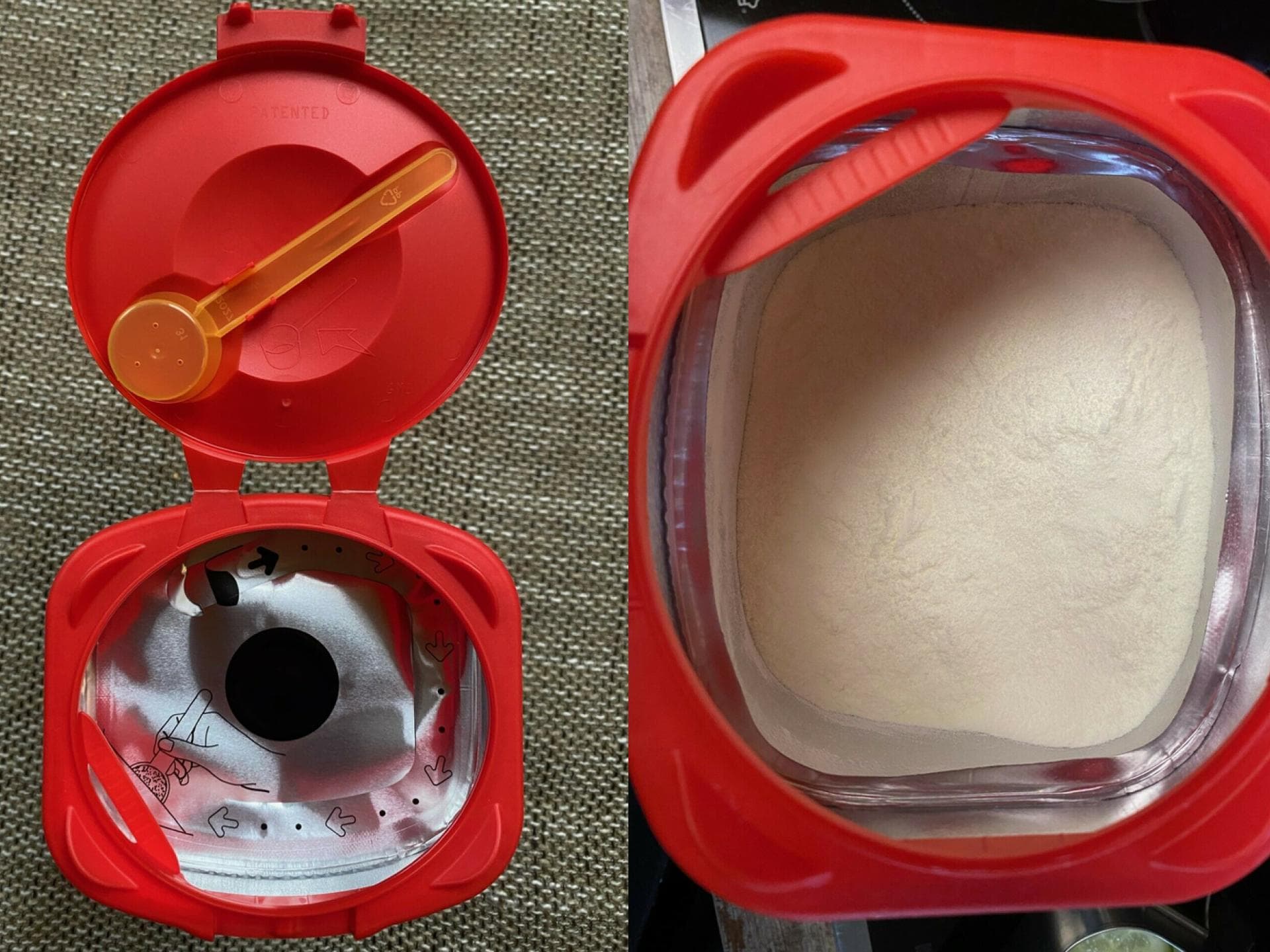 Das Pulver der Folgemilch ist schön weiß und löst sich schnell und vollständig auf.