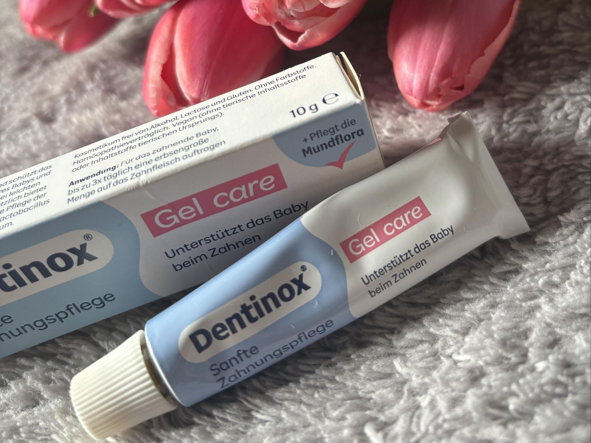 Das Zahngel von Dentinox war Mama Franz eine große Hilfe im Alltag.