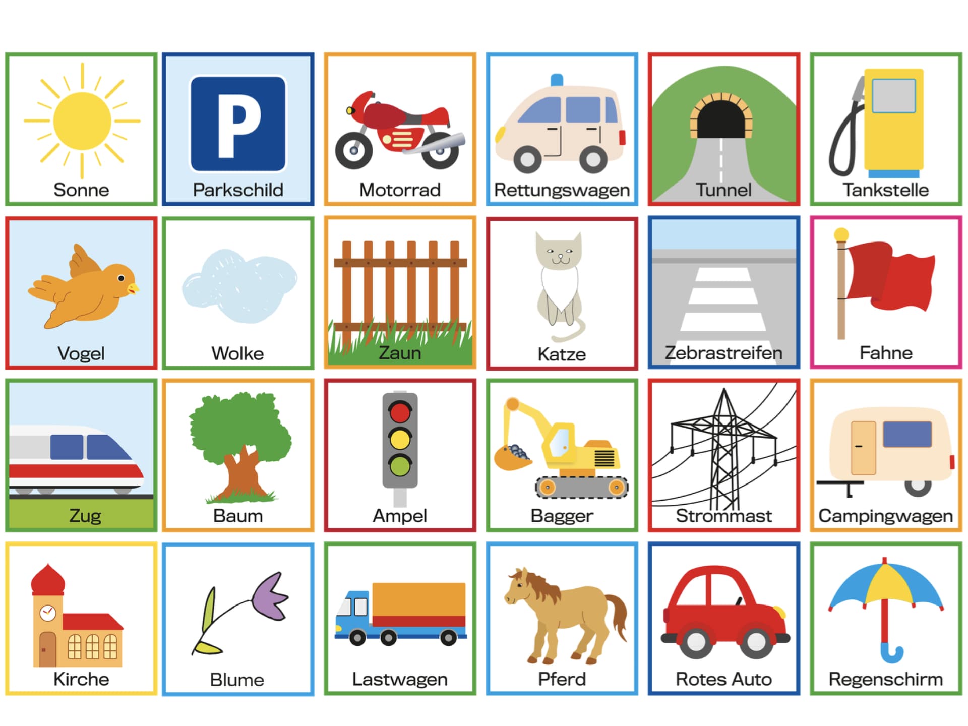 Auto-Bingo als PDF zum Ausdrucken