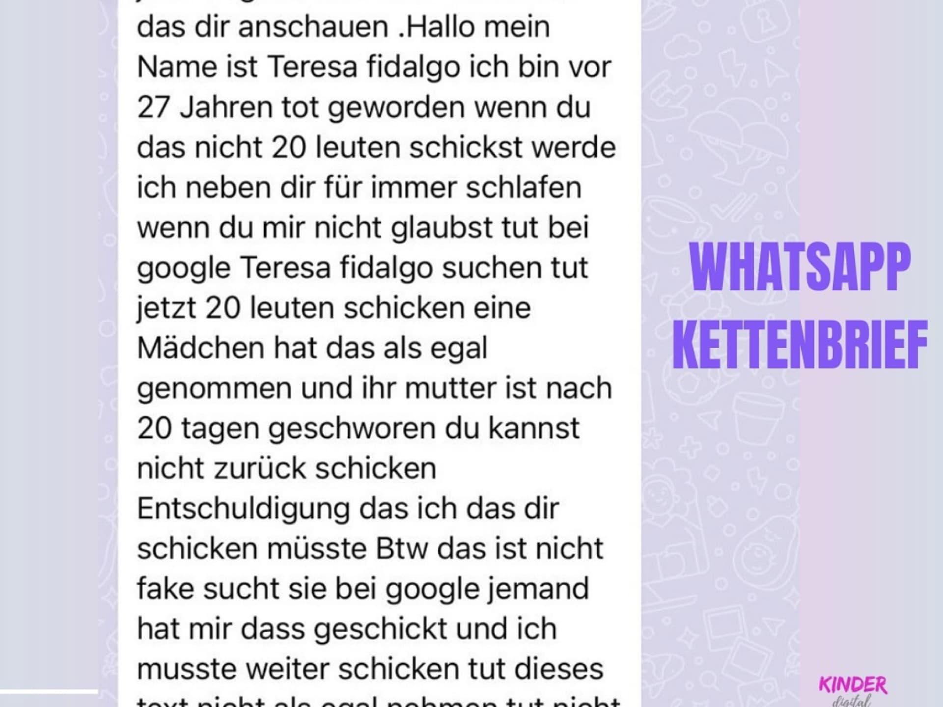 Kettenbrief Teresa Fidalgo