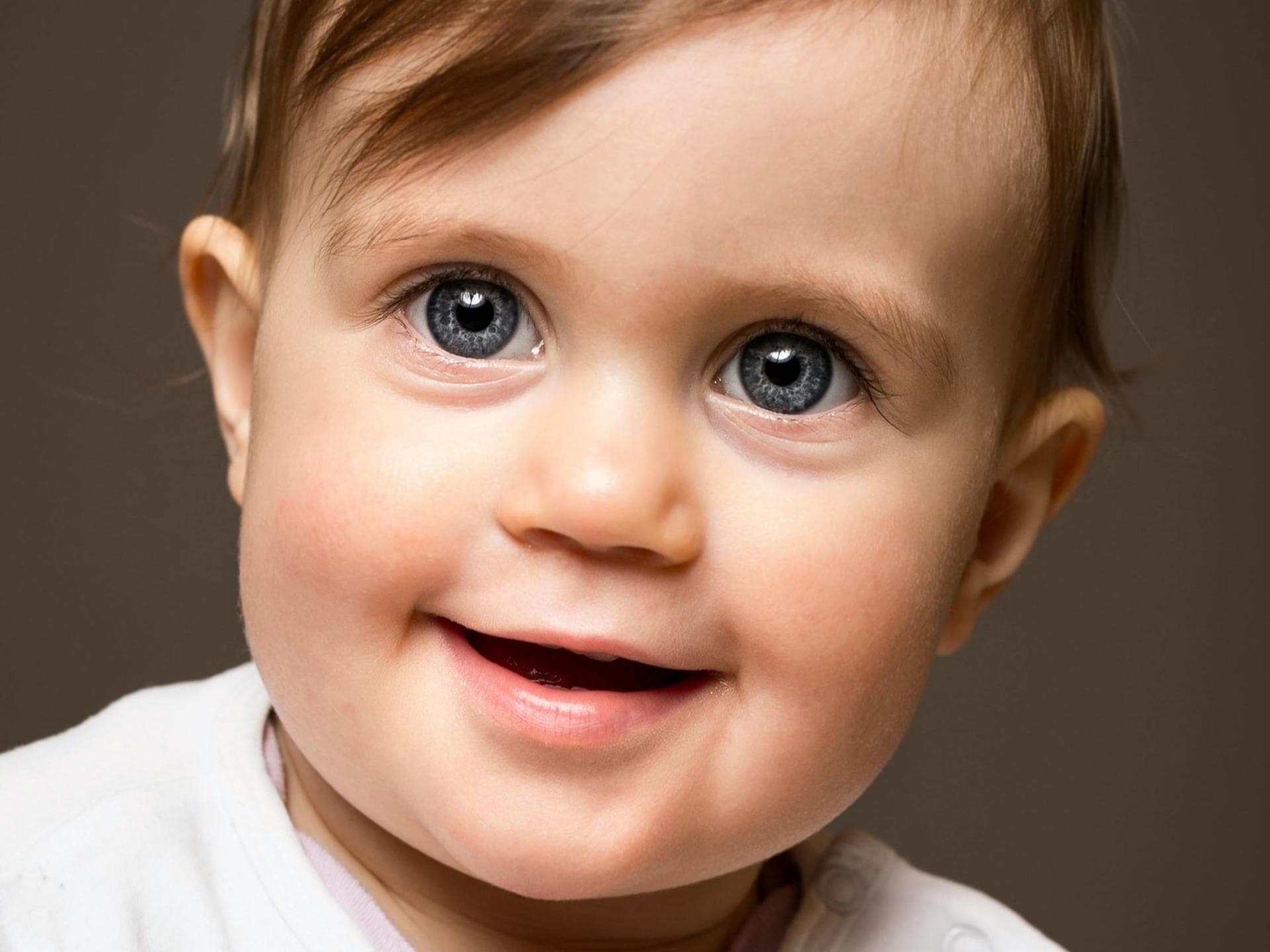Ein süßer Baby-Junge lächelt in die Kamera. 