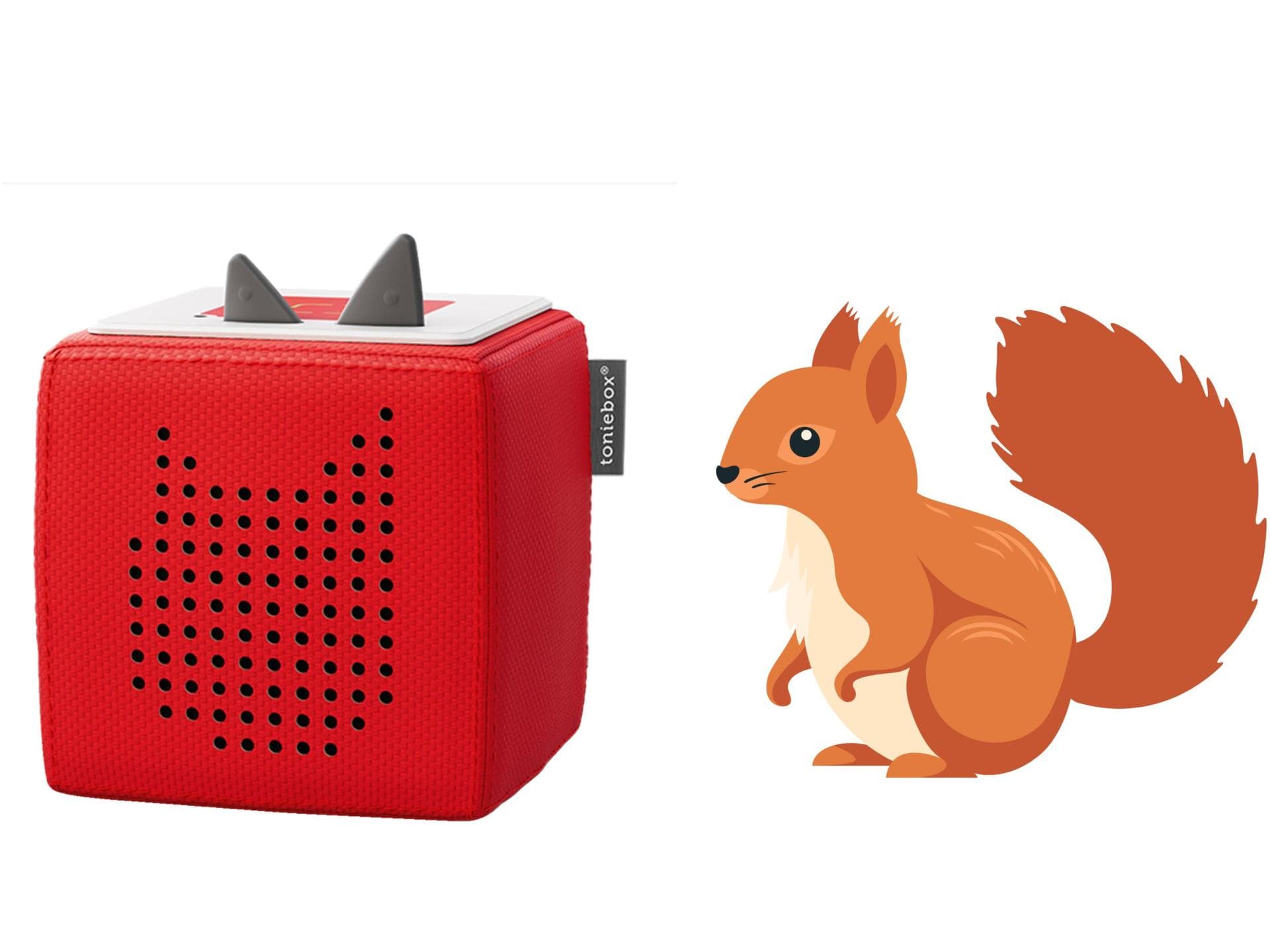 Eine Toniebox und ein Eichhörnchen