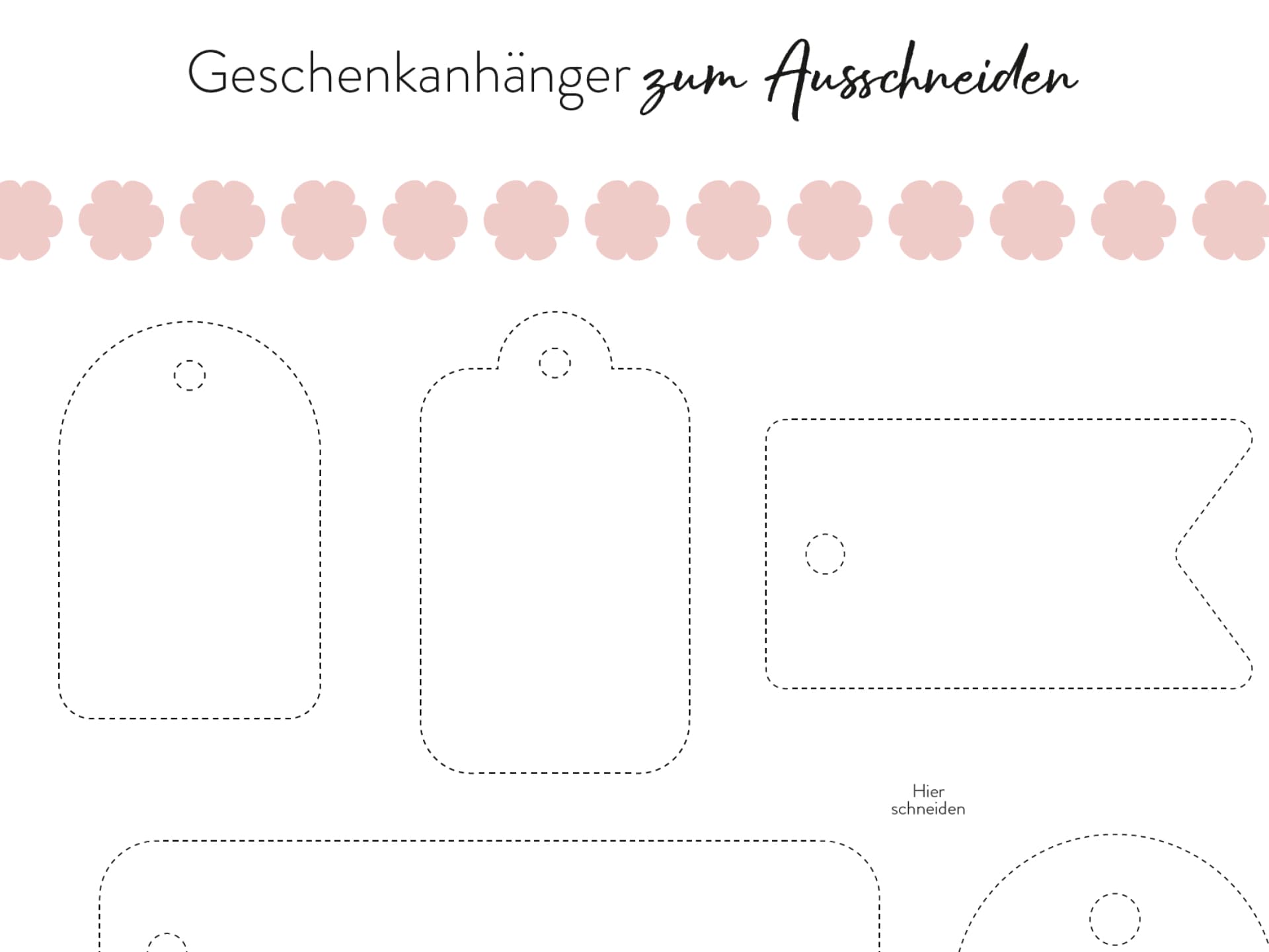 Geschenkanhänger zum Muttertag zum Ausschneiden und selbst gestalten