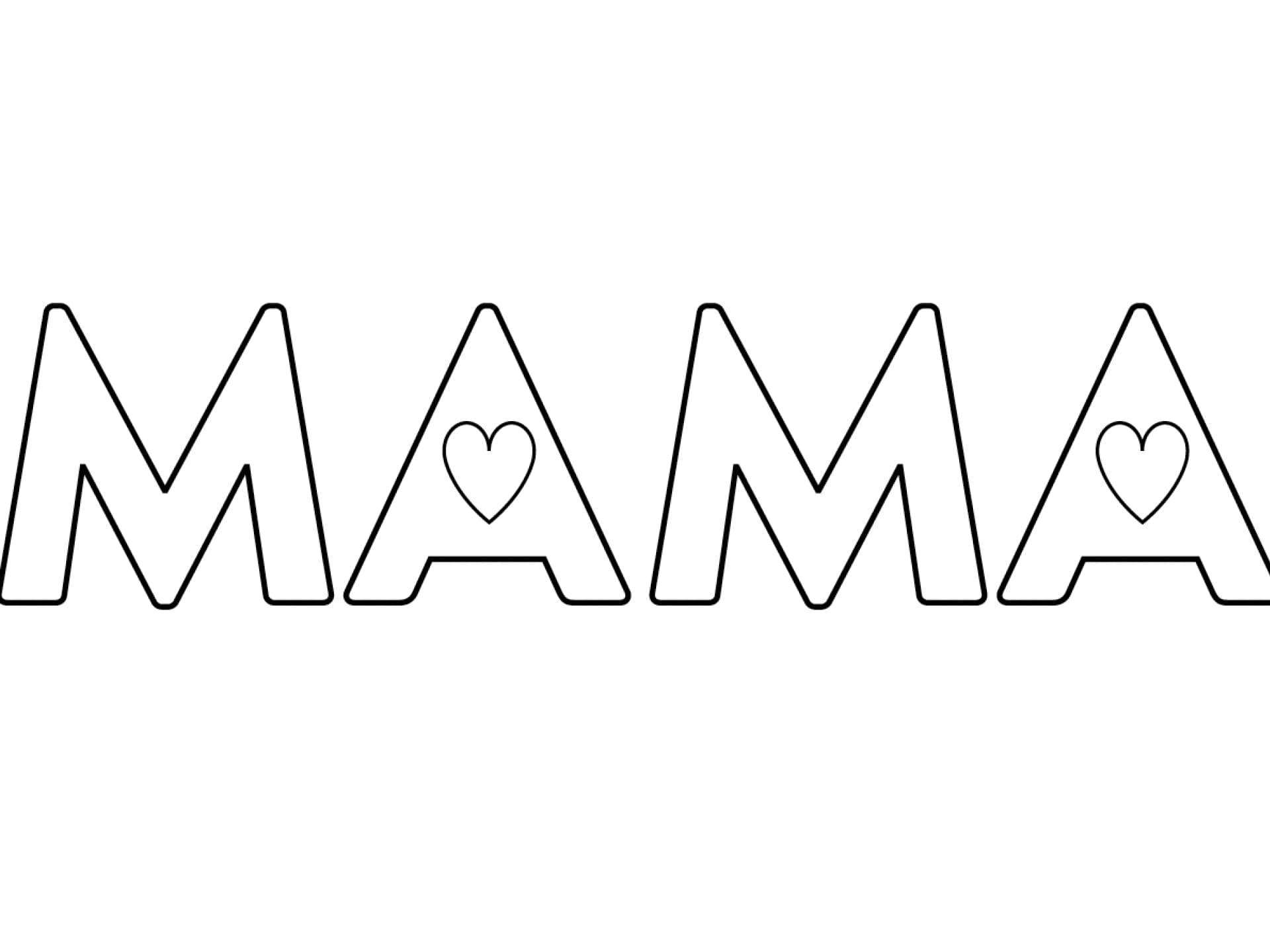 Muttertagskarte "Mama" zum Ausmalen
