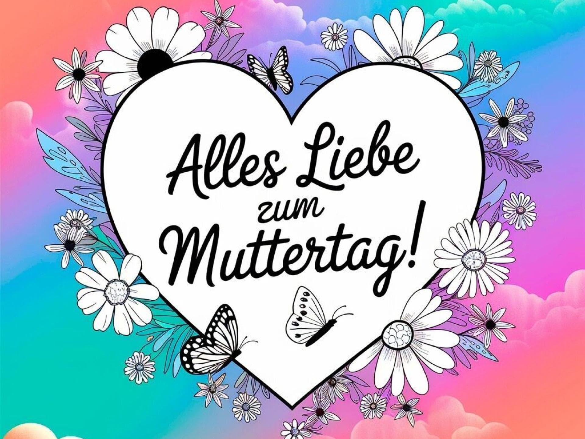 Alles Liebe zum Muttertag – Spruchbild