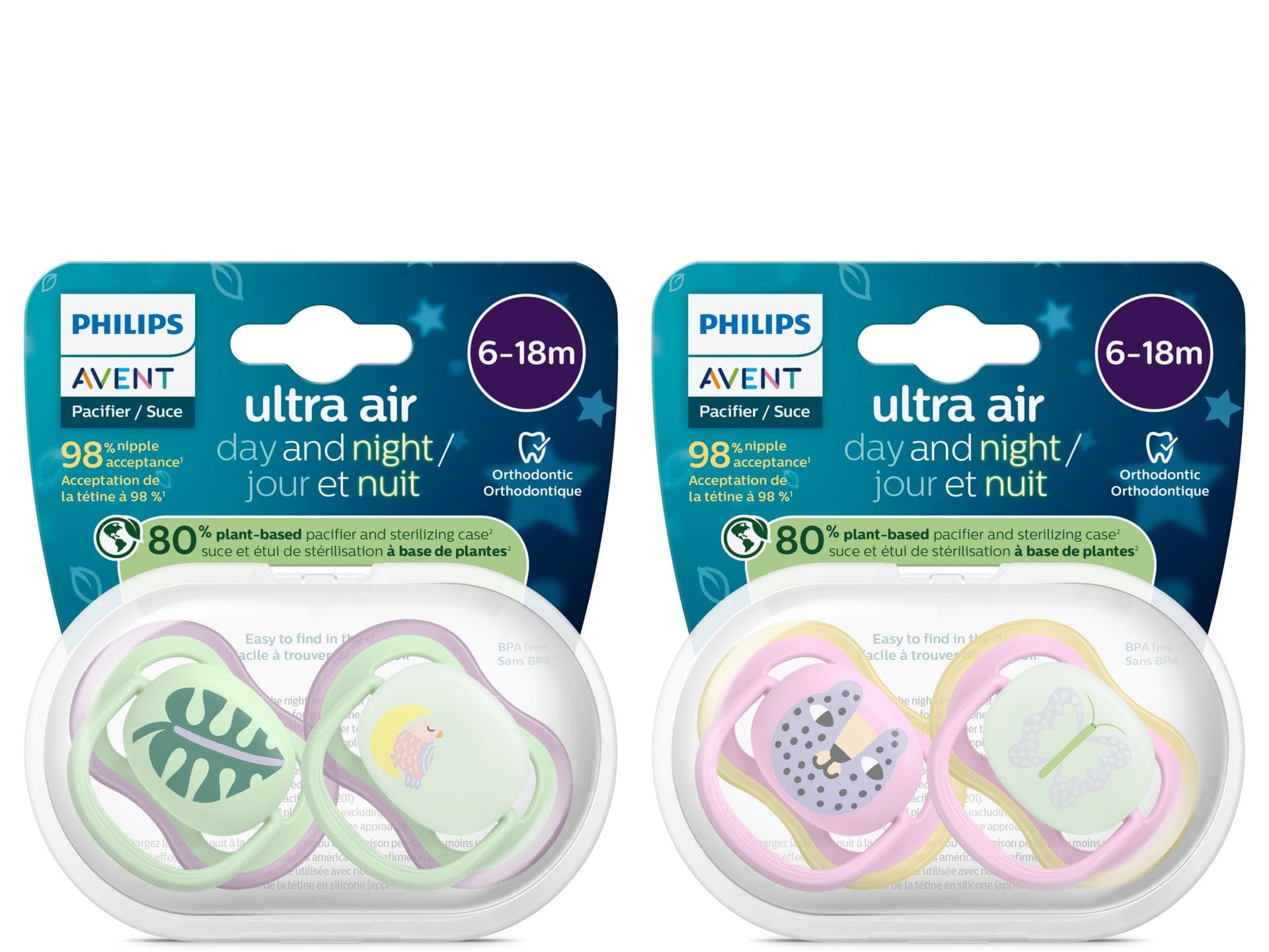 Die neuen Schnuller von Philips Avent mit pflanzenbasiertem Material.