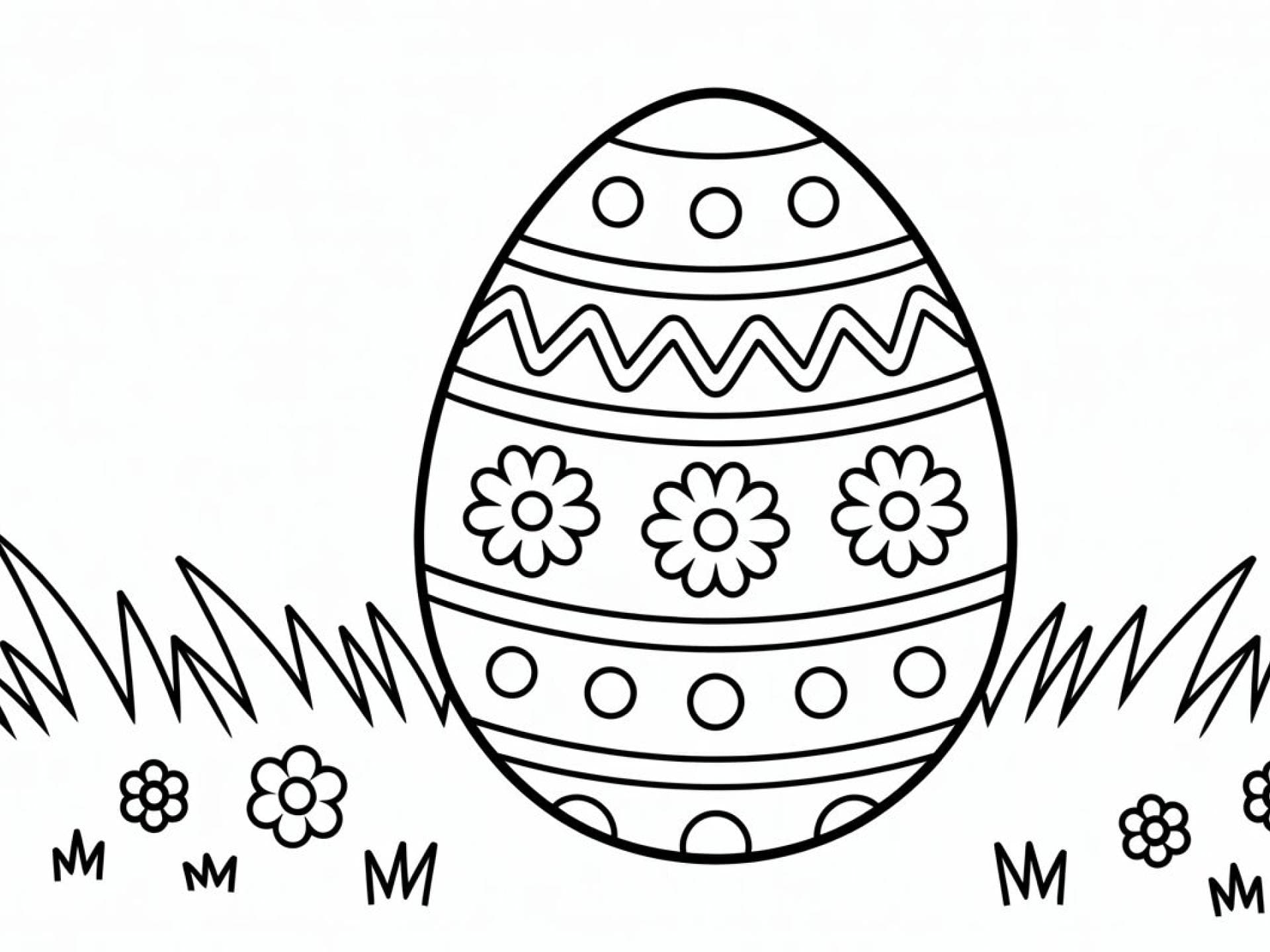 Osterei auf Wiese zum Ausmalen 