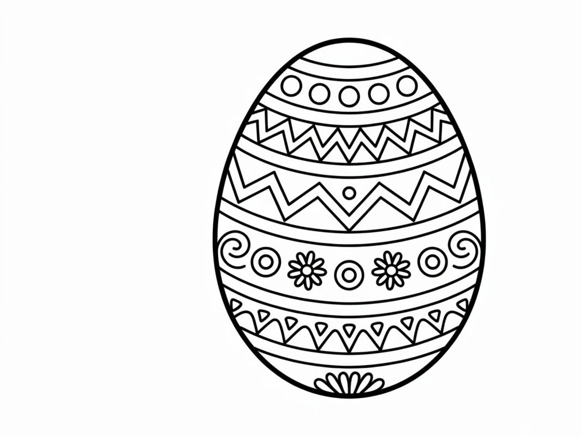 Osterei Ausmalbild mit Muster