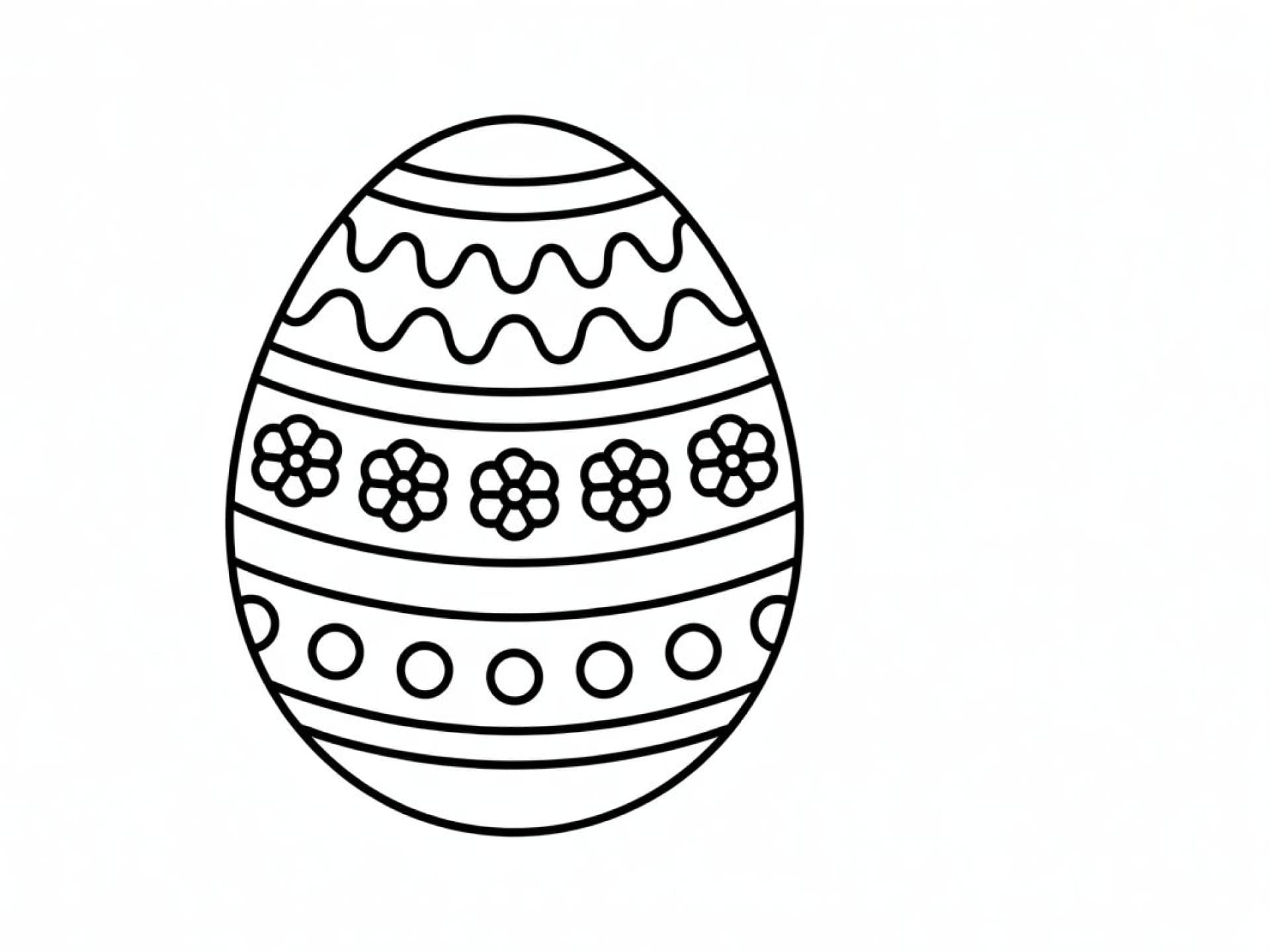 Osterei zum Ausmalen mit Blumen