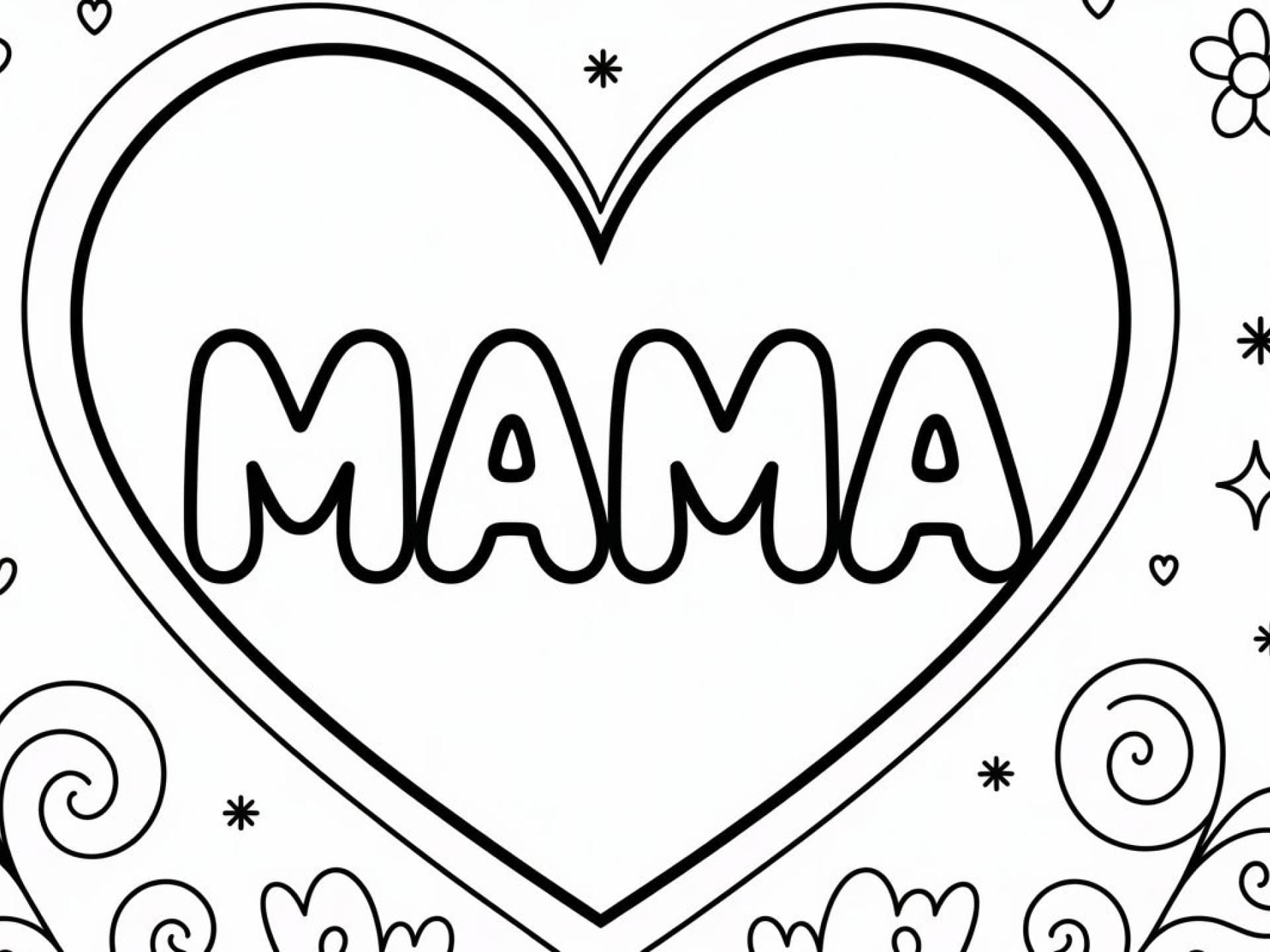 Ausmalbild Mama zum Ausdrucken