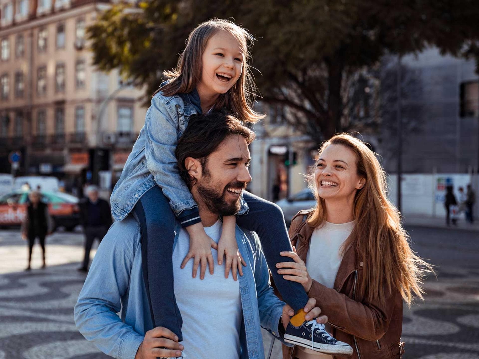 Glückliche Familie.