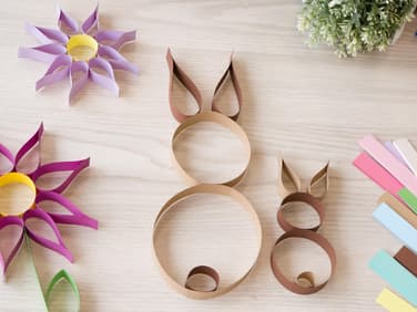 Osterbasteleien aus Papierstreifen