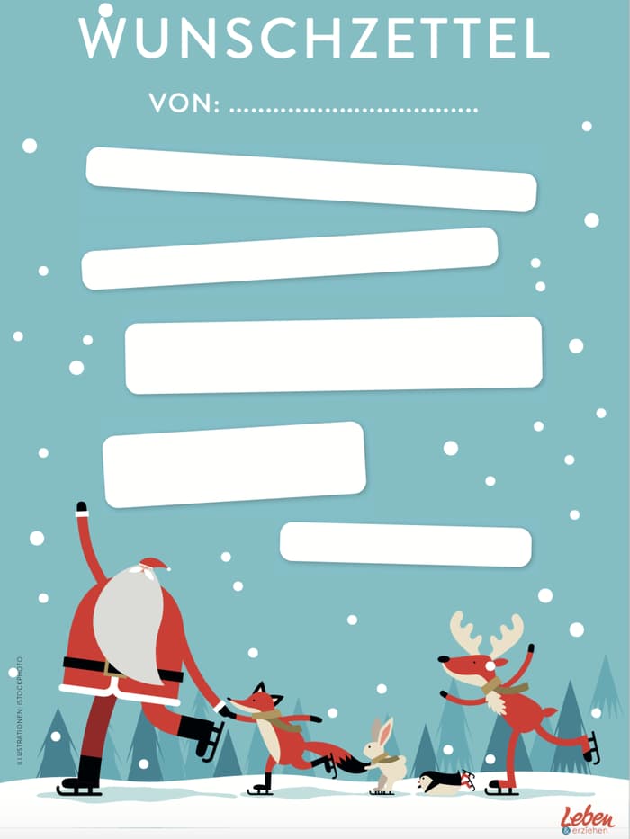Wunschzettel-Vorlagen zum Ausdrucken: Lieber Weihnachtsmann!